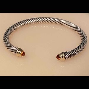 David Yurman 5mm Citrine 14K & Sterling Bracelet